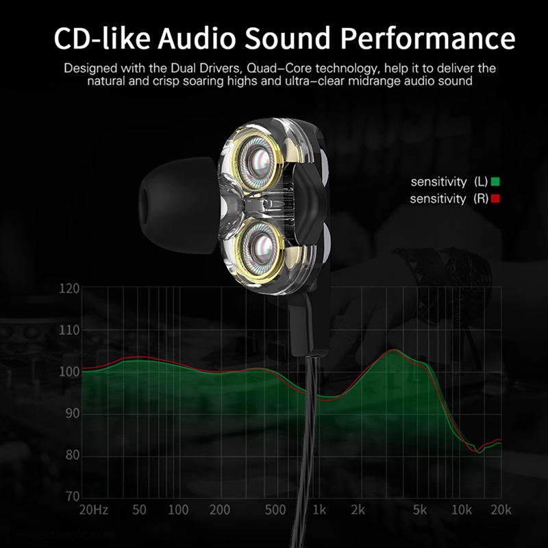 Double Speaker Bass 4d 3.5mm Dengan Mic Dan Kabel Kontrol