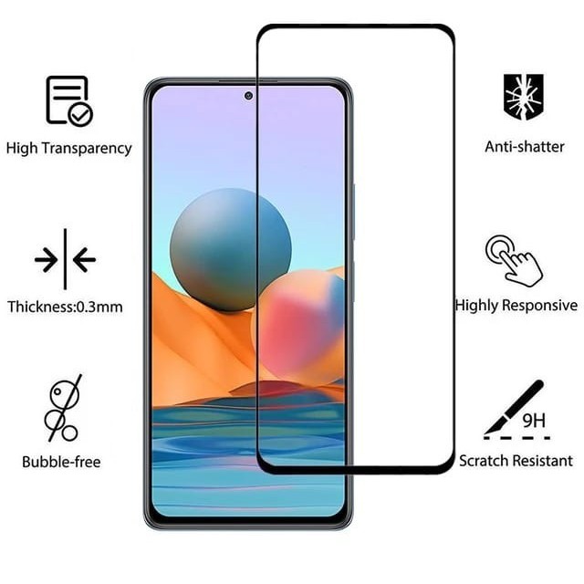 Tempered glass Xiaomi Redmi Note 8 9 10 11 Pro mi 11 lite Full lem glue anti gores kaca