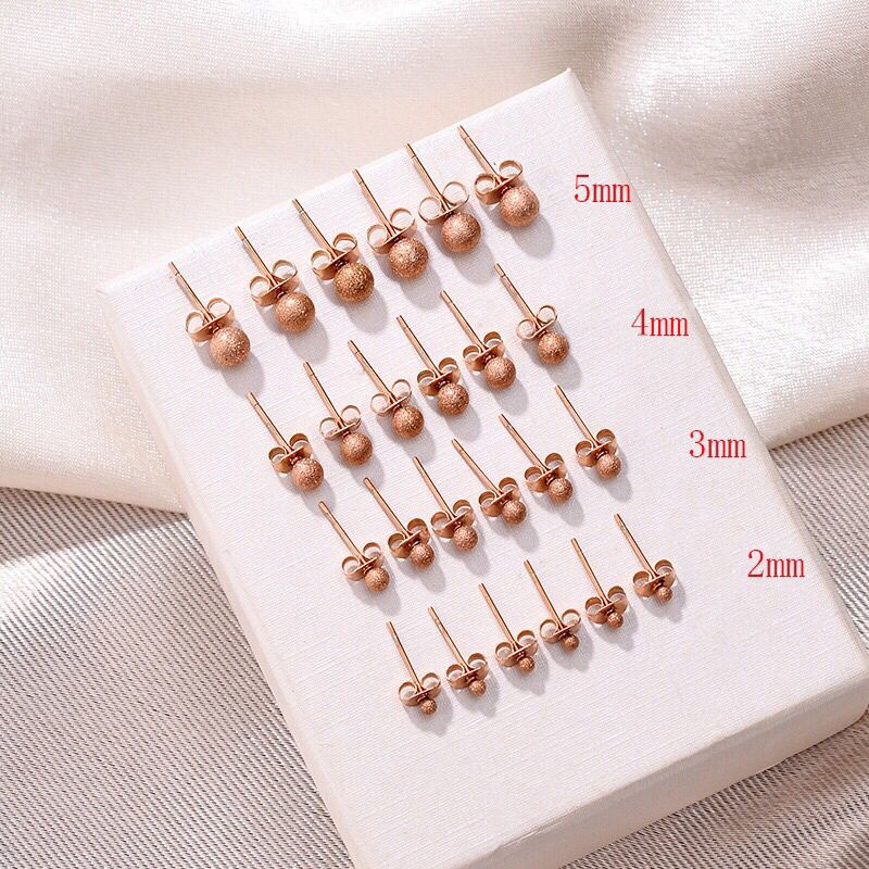 GG Anting Pentul Bundar Glitter Titanium