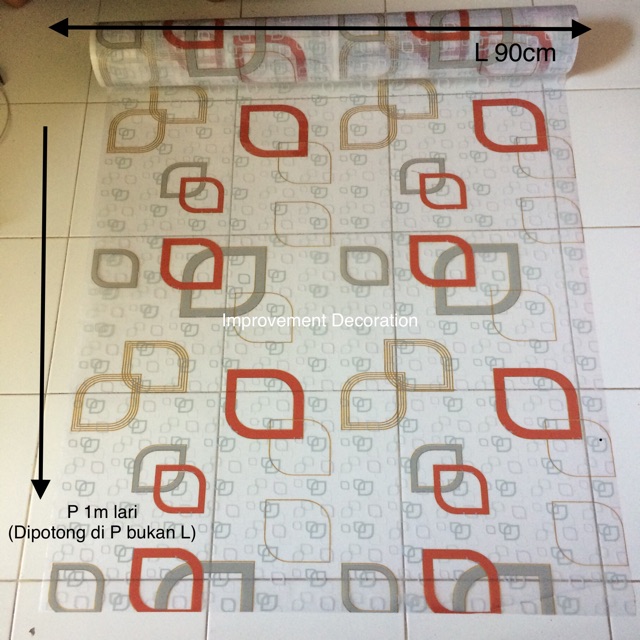 

Sticker Kaca motif kotak merah grey