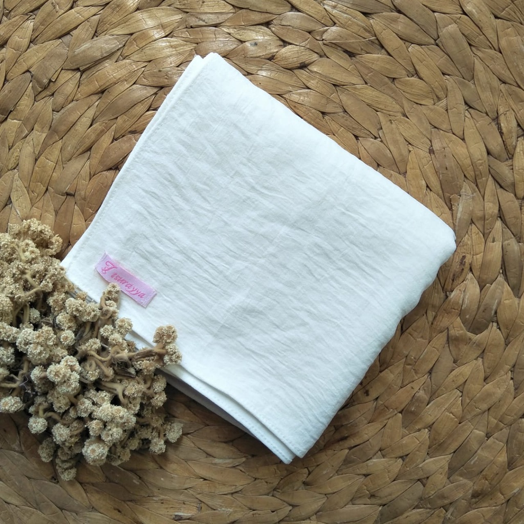 PASHMINA CRINCLE SET CADAR SIZE 200X75/PASHMINA CRINCLE SYARI/PASHMINA JUMBO-brokenwhite