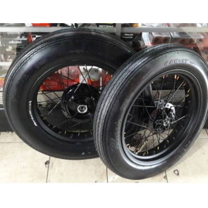 PAKET VELG BAN SWALLOW CLASSIK FULLSET DEPAN 350 BELAKANG 400 RING 17 THUNDER  ,MEGAPRO MONO,VERZA