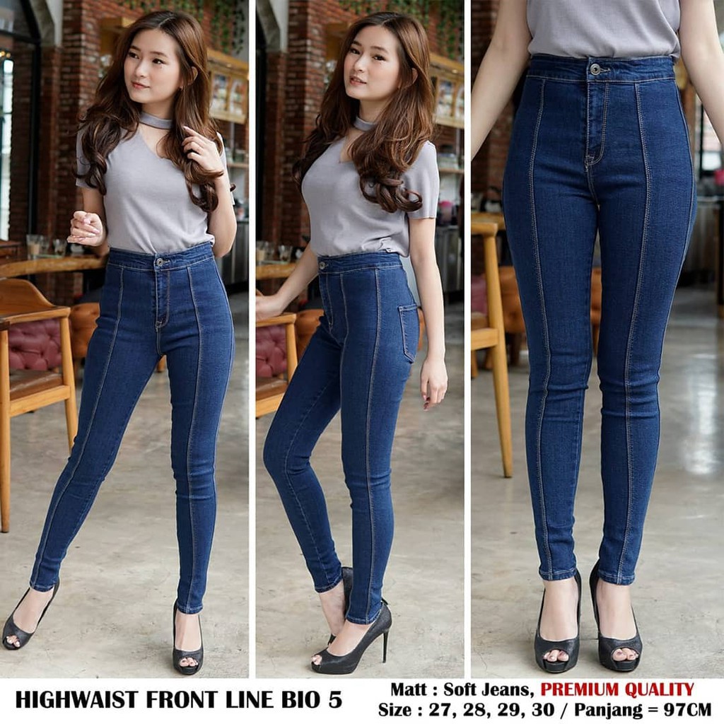 CELANA JEANS HIGH WAIST 27-34 // HIGHWAIST HW LIPAT TULANG TENGAH