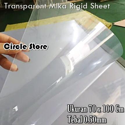 Plastik Mika Kaku Transparan Lembaran PVC Rigid Sheet 70x100cm 0.50mm