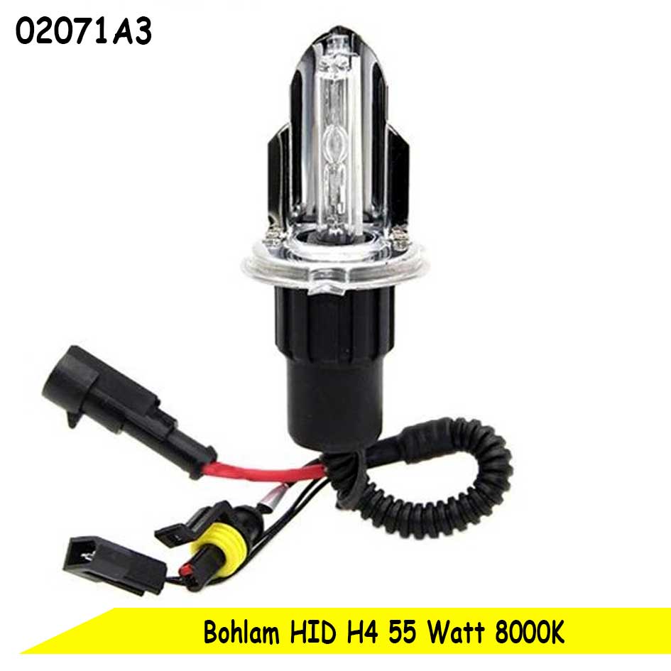 HIGH QUALITY Bohlam HID H4 55 Watt 8000K Hi Lo Mobil Lampu Sorot Mobil