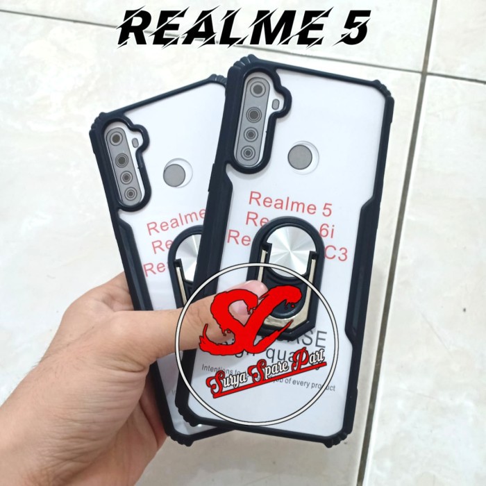 Clear Case Realme 5i - Softcase Ring Shockproof  Realme 5i 5S - SC