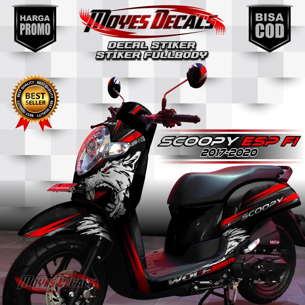 Decal scoopy full body Decal Scopy Dekal New Fi 2017 2018 2019 2020 Srigala Wolf Merah