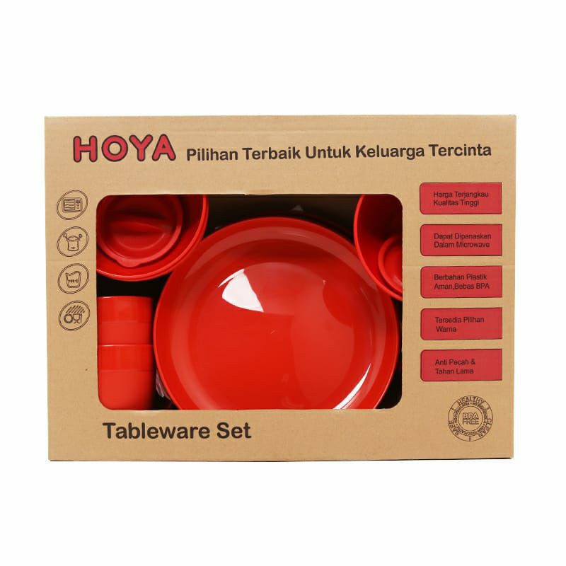 Awet Hoya Tableware Bulat Set Dinner Set Bpa Free Hoyaplast