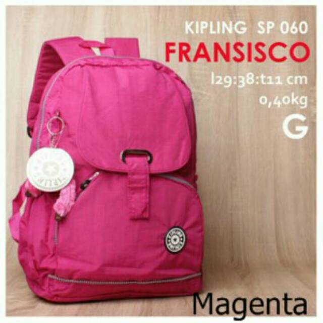 Tas Ransel Kipling Fransisco Pink Magenta