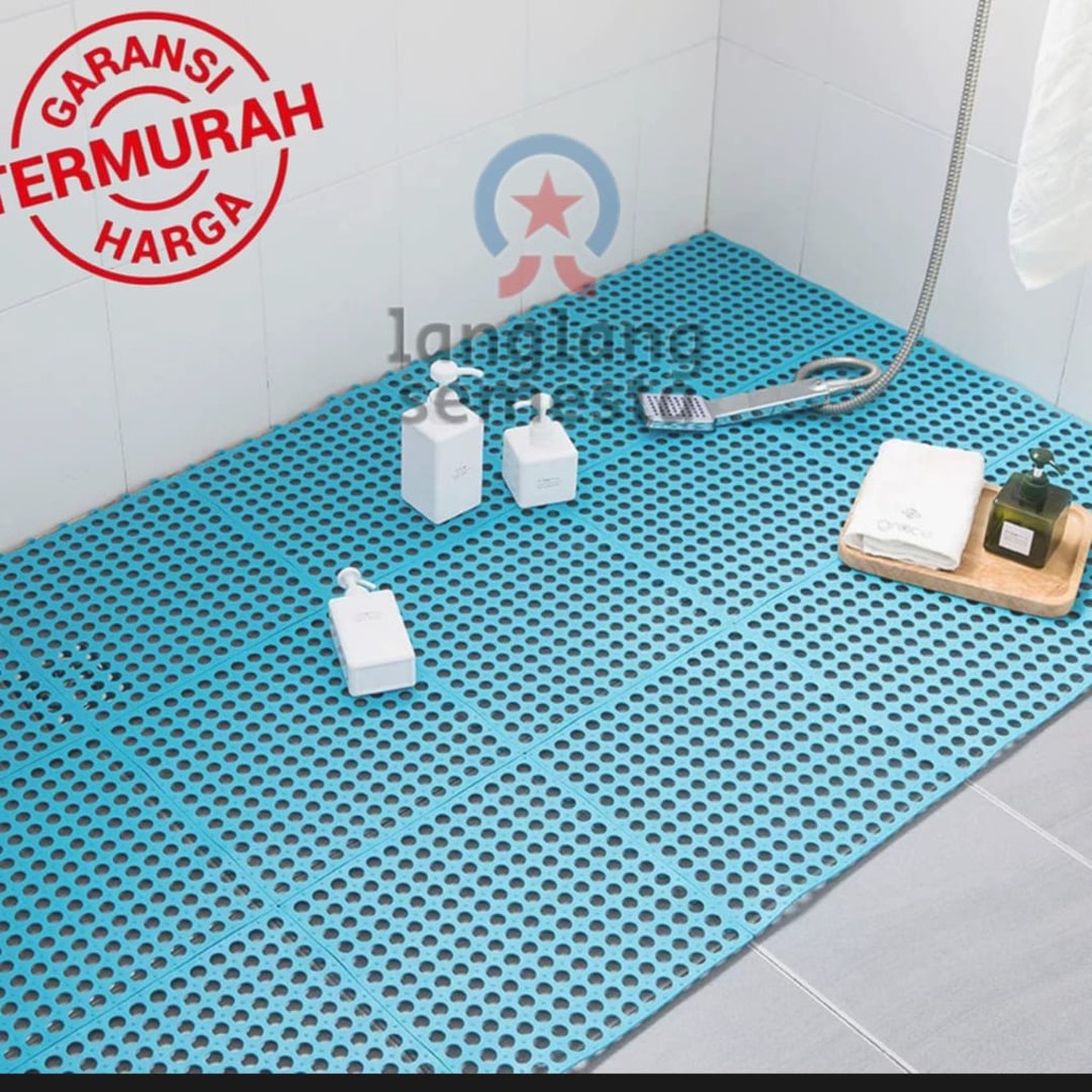 ALAS KANDANG KUCING ALAS KANDANG ANJING ALAS KANDANG KELINCI 30x30 POLKADOT - TATAKAN KANDANG-BIRU