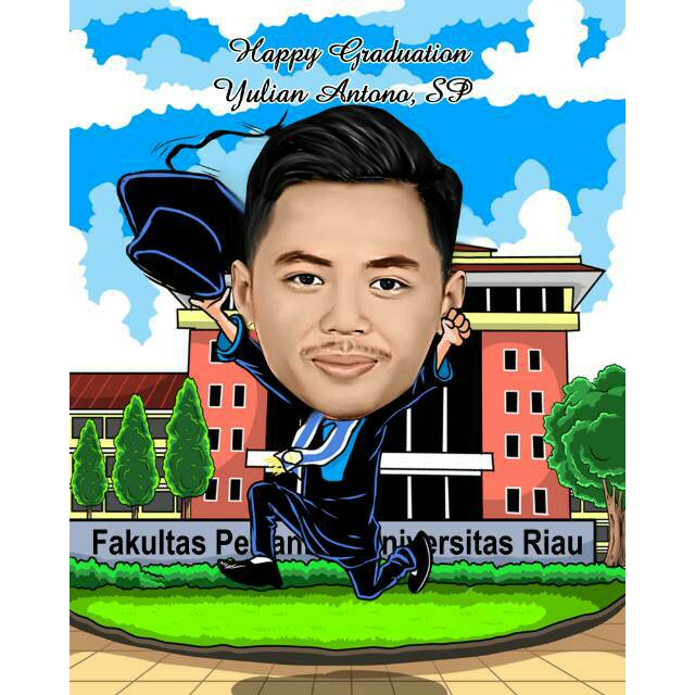 Jual Karikatur Wisuda Karikatur Couple Vector Wajah Vector Wisuda