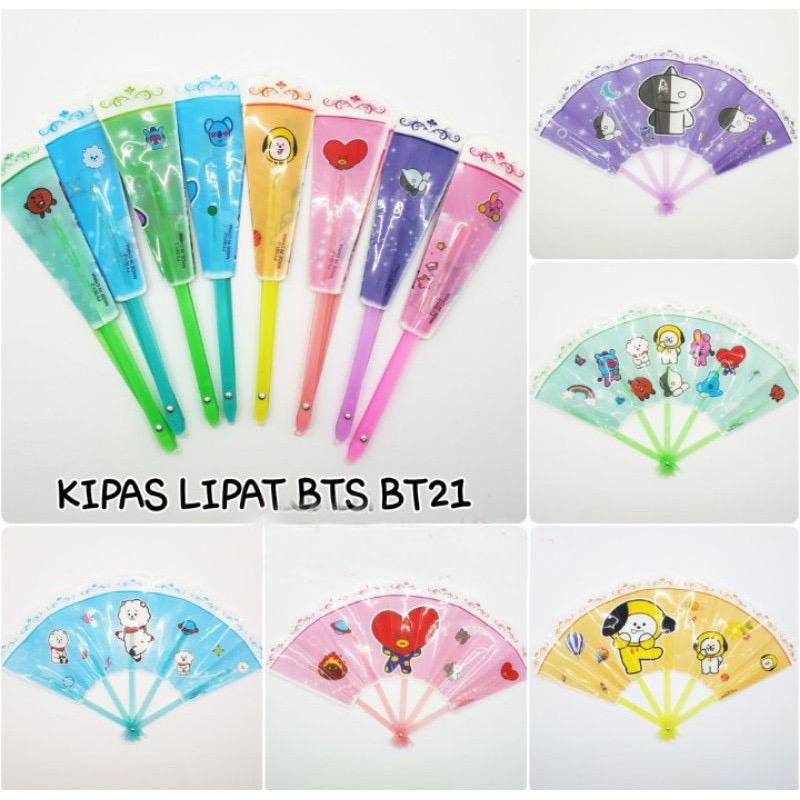 Kipas Lipat BTS BT21 / Kipas Tangan Karakter Kartun Souvenir Anak