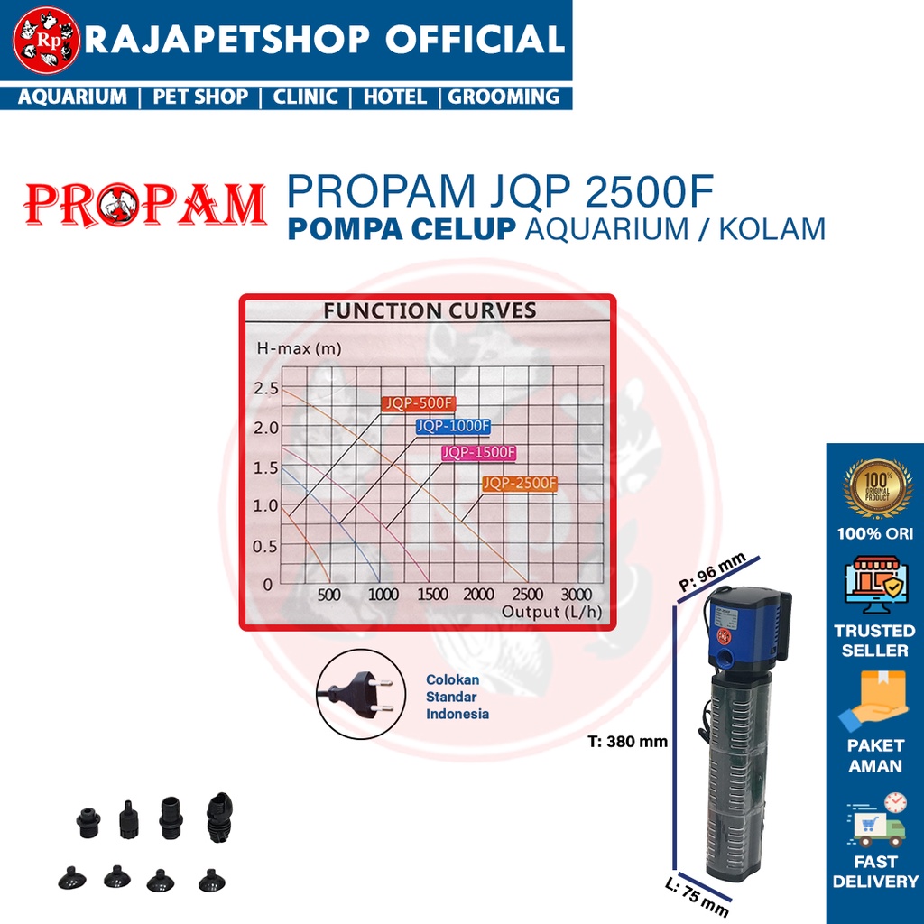 POMPA AIR SUNSUN PROPAM JQP 2500 F SUBMERSIBLE WATER PUMP POMPA CELUP FILTER KOLAM AQUARIUM