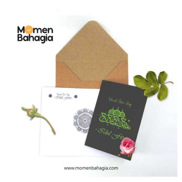 

Kartu Ucapan Lebaran Lipat Premium Hijau + Amplop Tebal