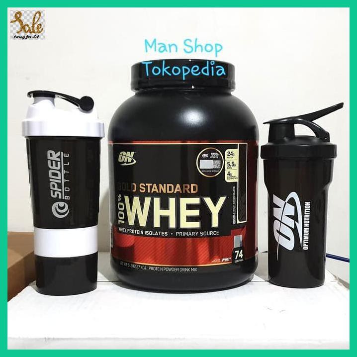 Fitnessuplemen- On Whey Gold Standard 5Lbs 5 Lbs Optimum Nutrition Free Shaker Mp -Aslii.