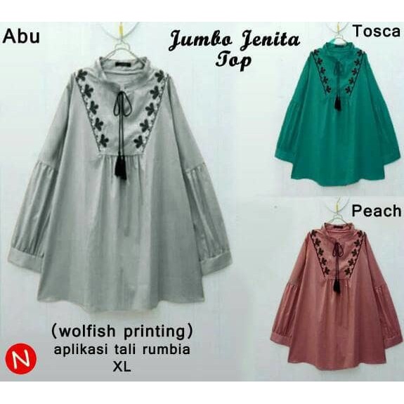 TERLARIS TUNIK jumbo jenita top / atasan tunik jumbo / baju muslim bigsize murah 58405