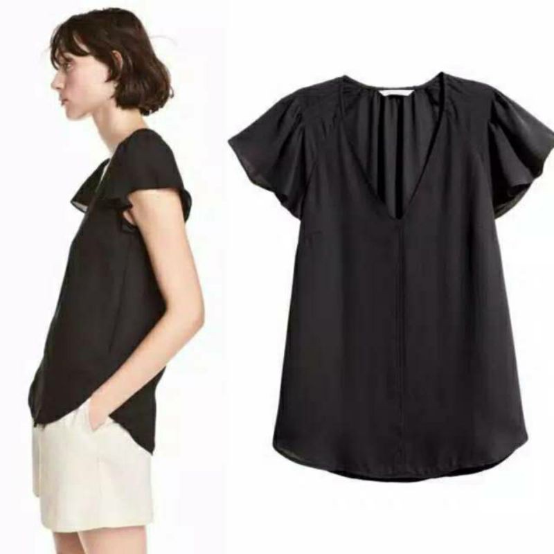 H&M flutter blouse