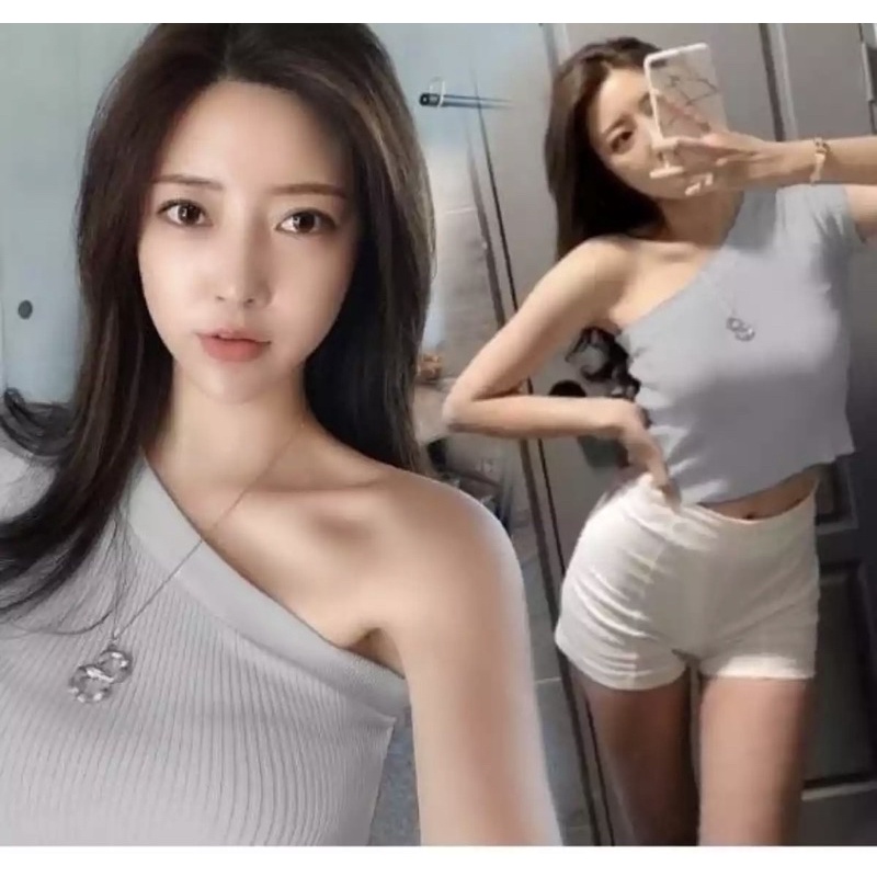 ATASAN WANITA BLOUSE LENGAN SEBELAH TERBARU STYLE CROP KOREA