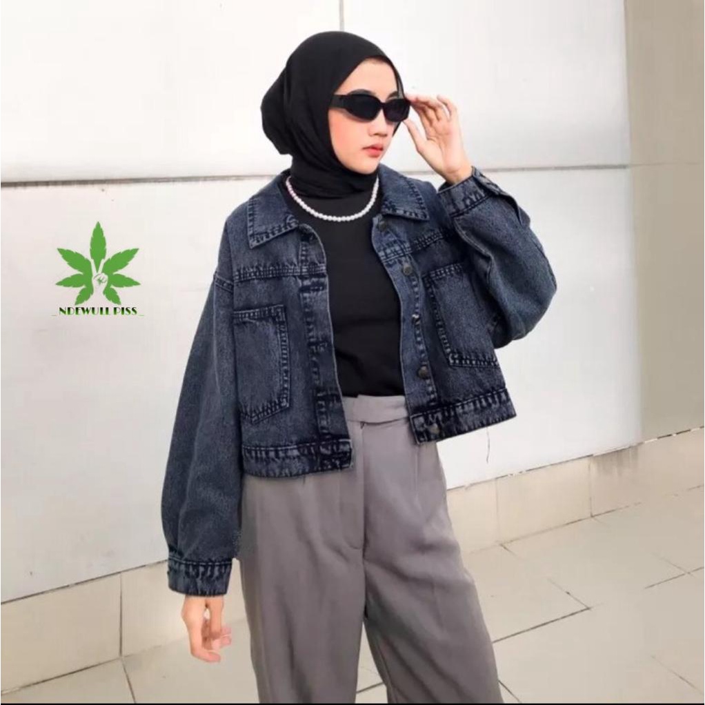 NANA JAKET JEANS CROPTY POCKET