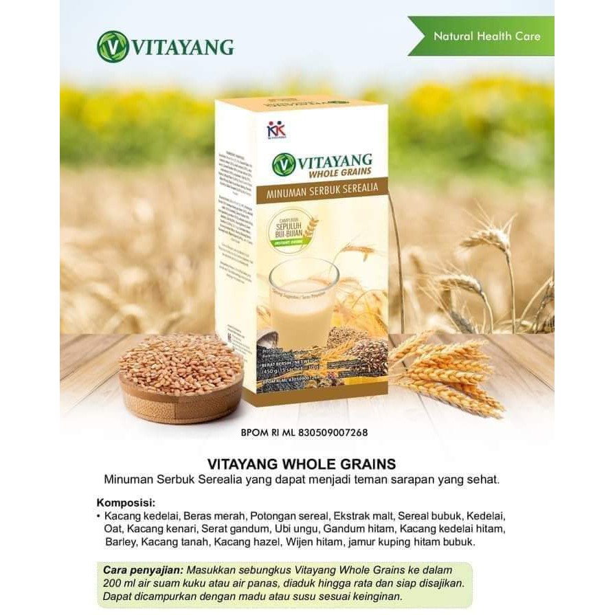 Vitayang Whole Grains Minuman Serbuk Serelia Gandum Instan Mudah Disajikan Simpel KK Indonesia