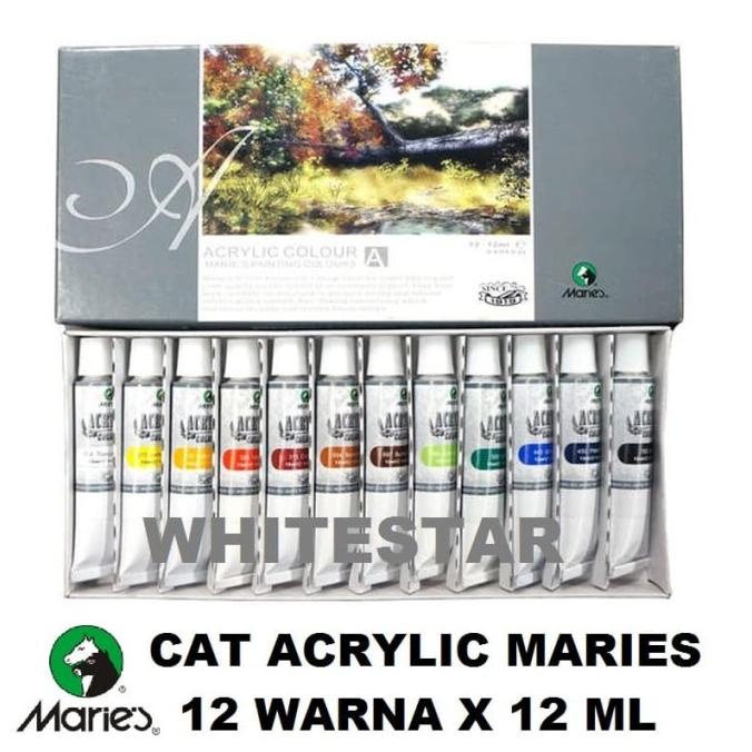 

:=:=:=:=] cat acrylic maries colour set 12 warna x 12 ml
