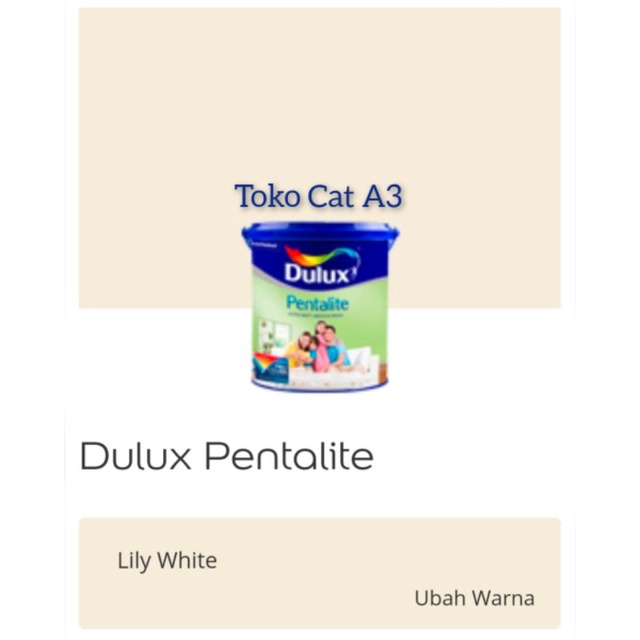 DULUX PENTALITE ANTI BACTERIAL  "LILY WHITE" 20L (Tingting Colours)