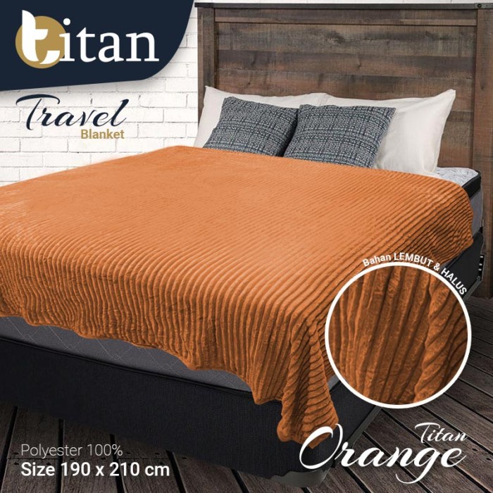 Selimut Dewasa [CSG.ID] Selimut Titan 190X210 -Lembut & Berkualitas- - Orange(X7T4) BAHAN HALUS & TE