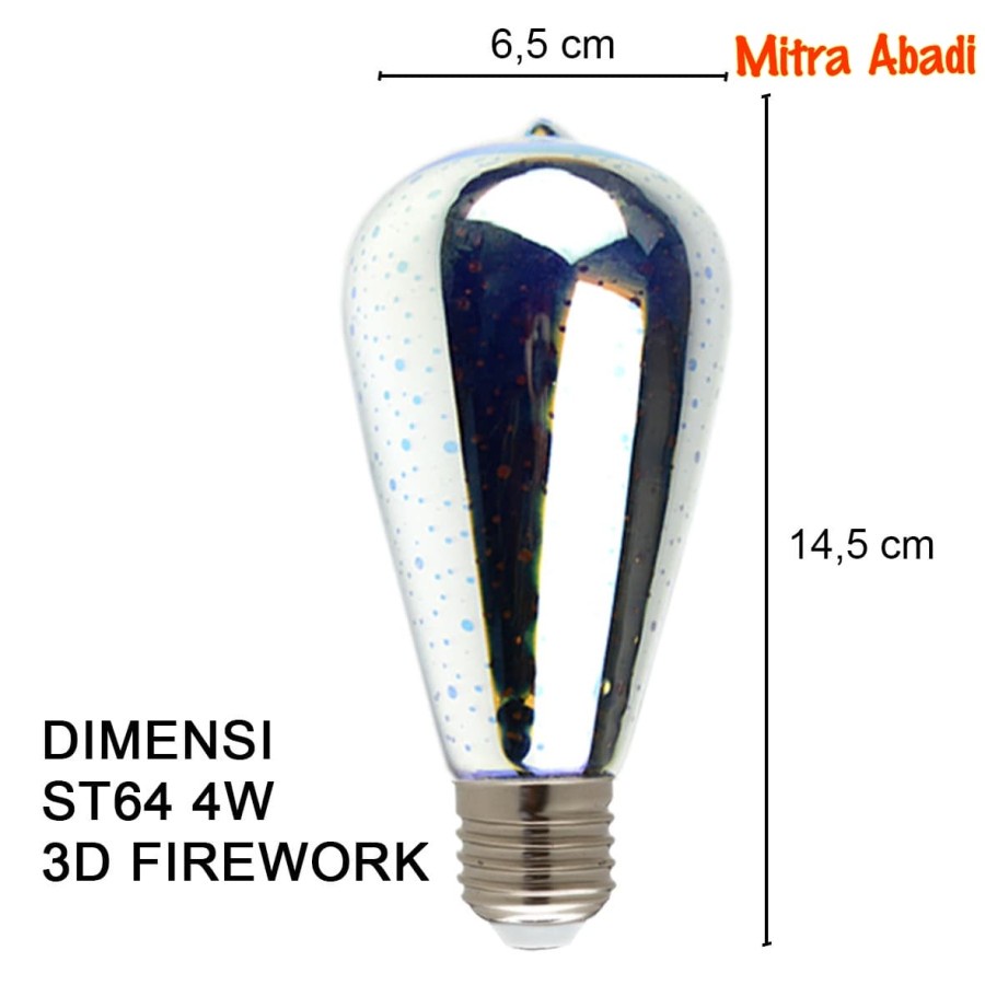 Lampu Bulb LED Edison 3D Firework Vintage ST64 4 Watt/4W Fitting E27
