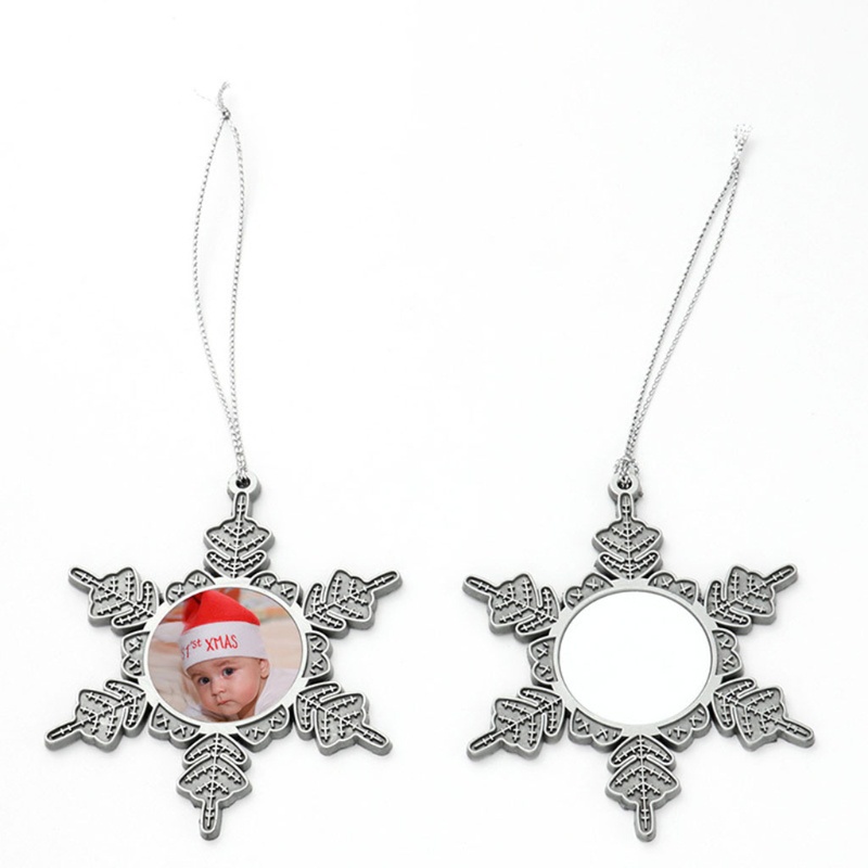 SIY  Sublimation Blank Pendant Heat Transfer Christmas Snowflakes Car Hanging Ornaments for Holiday Party Gifts DIY Crafts