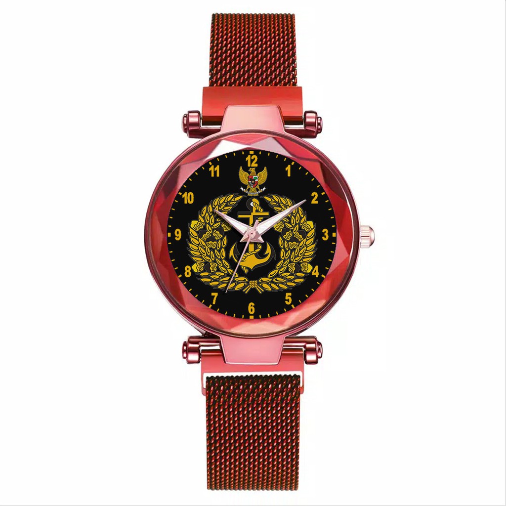 Jam Tangan Wanita Custom - TNI AL Free Box &amp; Batre Cadangan