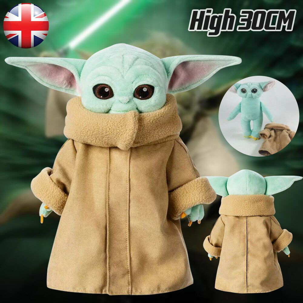 30cm Baby Yoda Plush Toy Master The Mandalorian Force Stuffed Doll Gift For Kids Removable Clothes