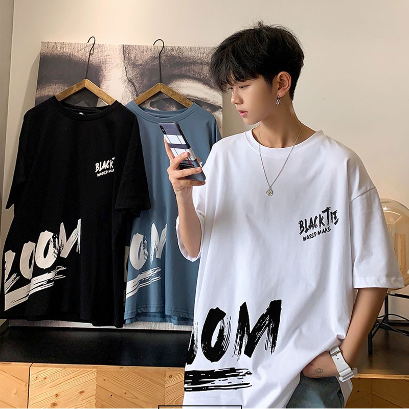 TSHIRT ZOOM STYLE KOREA OVERSIZE PRIA DAN WANIT LENGAN PENDEK,T-SHIRT FOREIGNER