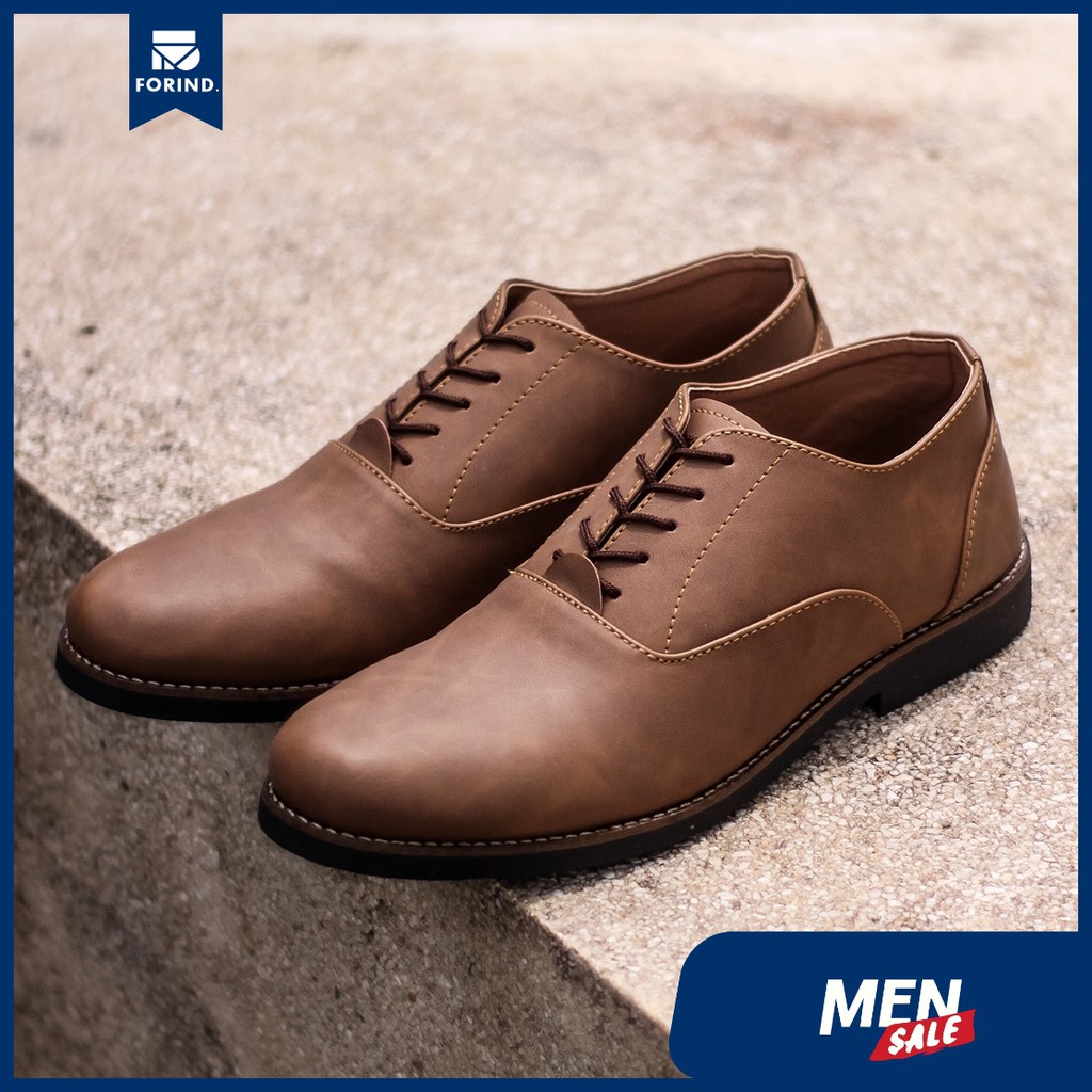 Dembble Brown | 39-45 | Sepatu Pantofel Kerja Kantor Kuliah Pria/Men Laces Oxford Footwear | FORIND x Lvnatica