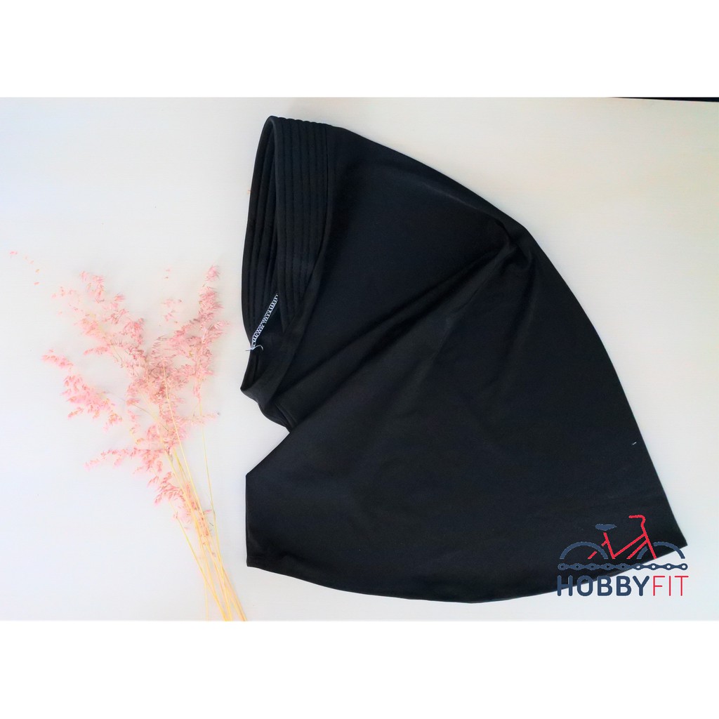 Jibab Sport Hijab Olahraga Jilbab Instan Running Lari Marathon Sepeda Fitness Gym Basket Outdoor-jilbab Hitam