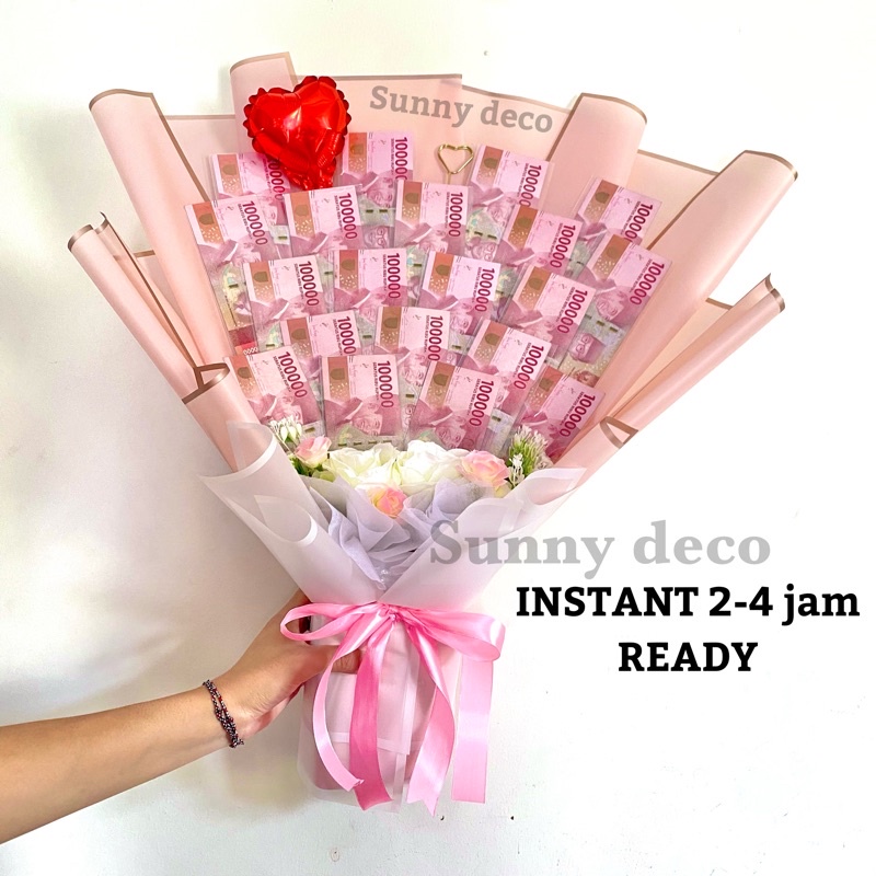 [ READY] Buket Bunga Uang 100 Ribuan | Money Bucket Instant Jakarta | Kado Ulang tahun  hadiah  buket sultan money bouget  buket costum money buket bunga/ buket uang, money cake, hadiah ulang tahun, hadiah kado hari ibu, hari ayah