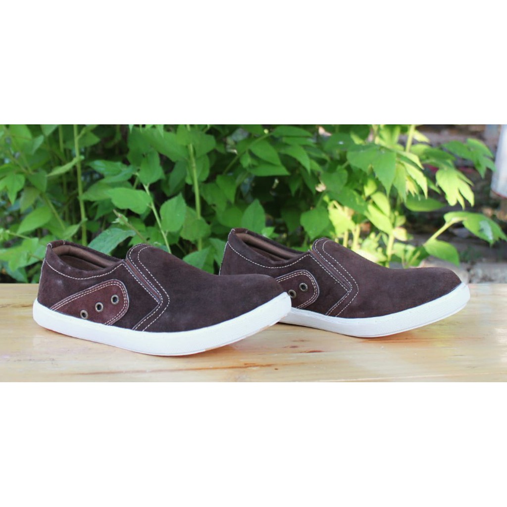 Sepatu Slip On Pria Kulit Asli Rasheda 015 Sp Kasual