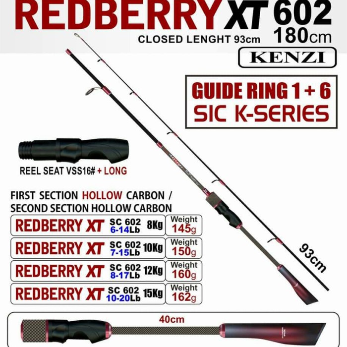 Joran Pancing Rod KENZI REDBERRY XT 180cm - 6-14lbs