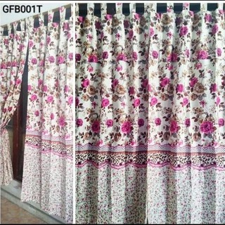 Ready Stock Hordeng  pintu motif bunga shaby 85x 200 cm 