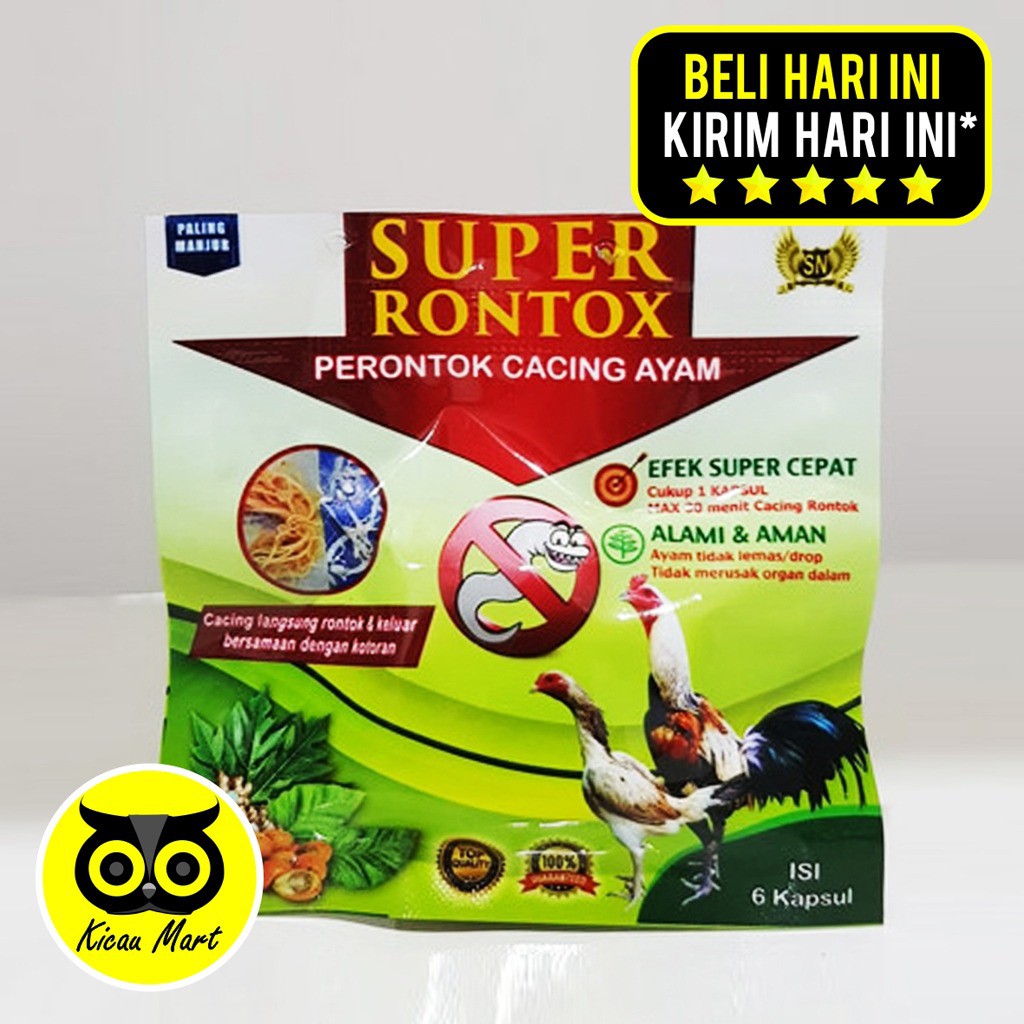 SUPER RONTOX SN OBAT CACING AYAM BURUNG UNGGAS SUPER RONTOK SASANA NGAPAK KURUS CACINGAN LESU SPR