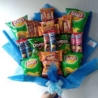 Snack Bouquet / Buket Bucket Snack Makanan Cemilan / Hadiah Kado Wisuda