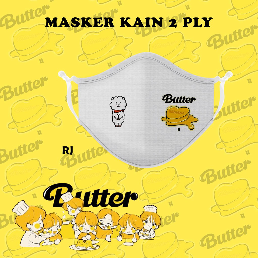 [MASKER] Kain 2 ply bts butter army premium quality digital printing