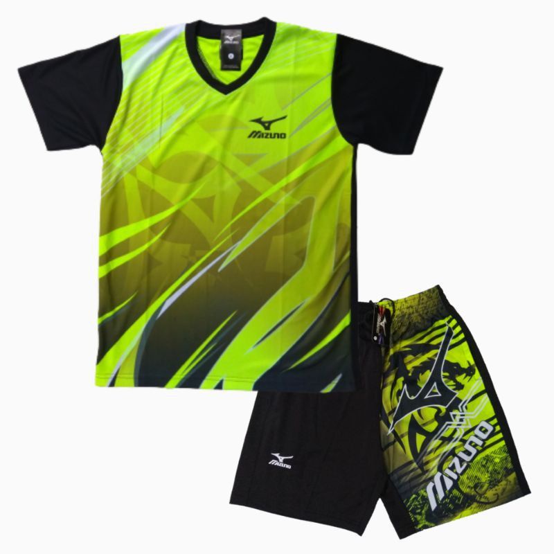 SETELAN BAJU OLAHRAGA BADMINTON BULUTANGKIS MIZUNO POLOS
