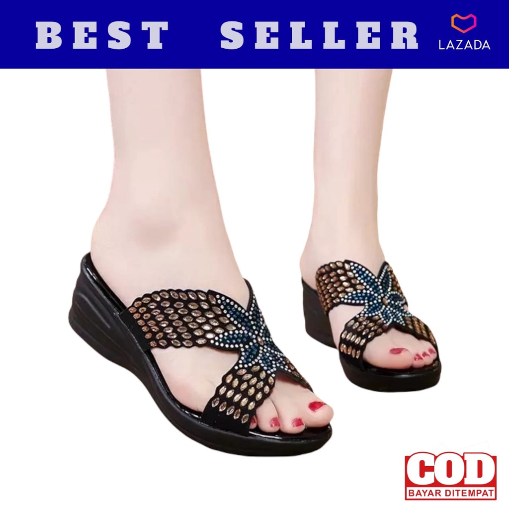 Sandal wedges berkualitas/Wedges Import // Sandal Wedges Mawar