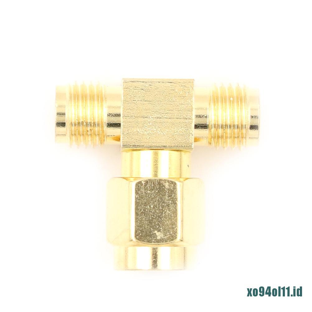 &lt; Xo94 &gt; Adapter Konektor SMA Male Ke 2 Female Tipe T RF Coaxial Plug Ke Jack 3