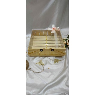 

kotak box kue keranjang hantaran seserahan bambu natural 25x25+pita