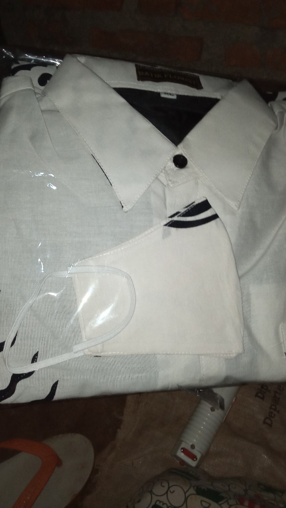 Kemeja Batik Lengan Panjang Warna Putih Batik Warna Putih Lapis Furing Duri Mukti Baju Batik Panjang