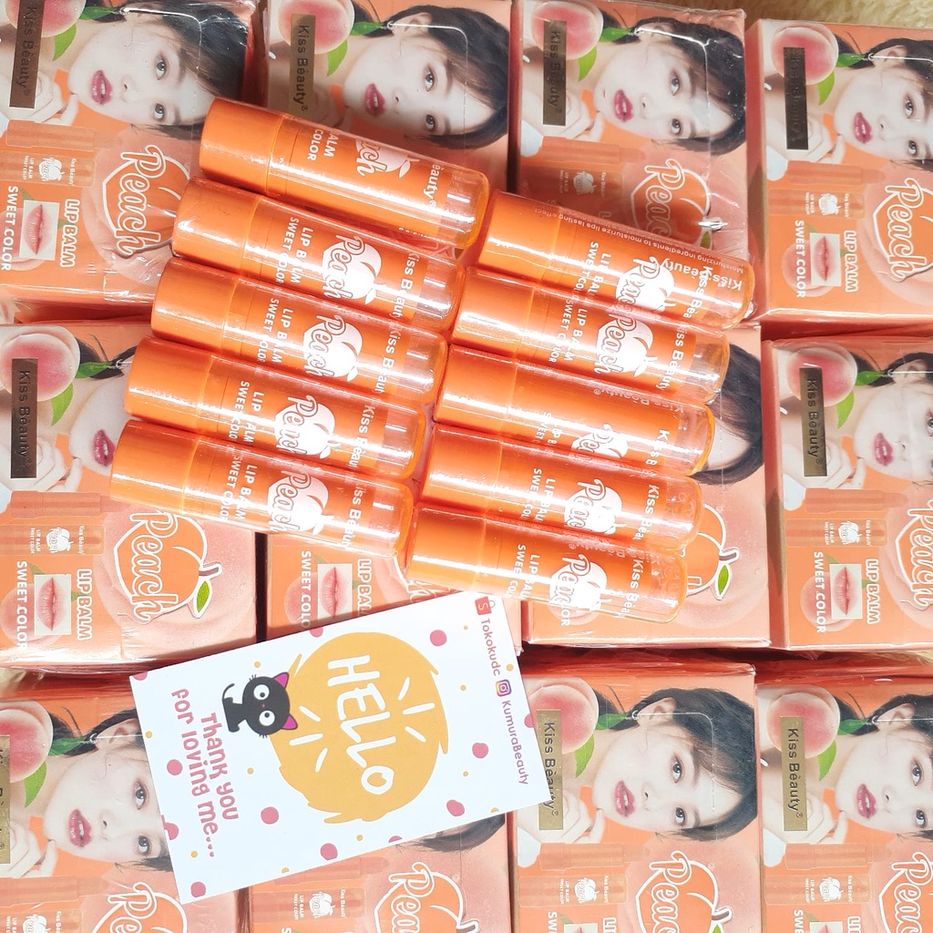 KISS BEAUTY MAGIC LIP BALM PEACH / ALOEVERA