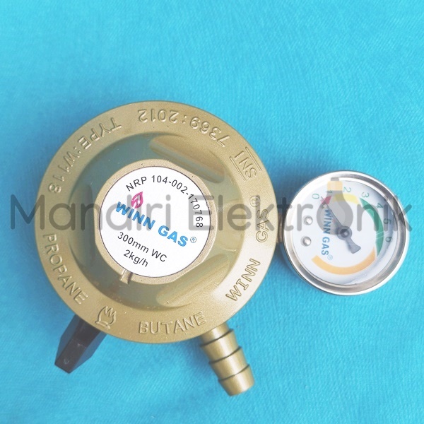 Winn Gas Regulator Tekanan Rendah W 118 M W118M dengan Meteran - Regulator SNI dengan Meter Winn Gas
