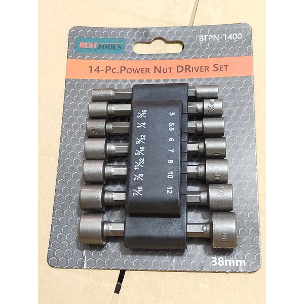 Power Nut socket set / Hex Adapter Mata Sock Baut Roofing / Soket Baut Roofing Set