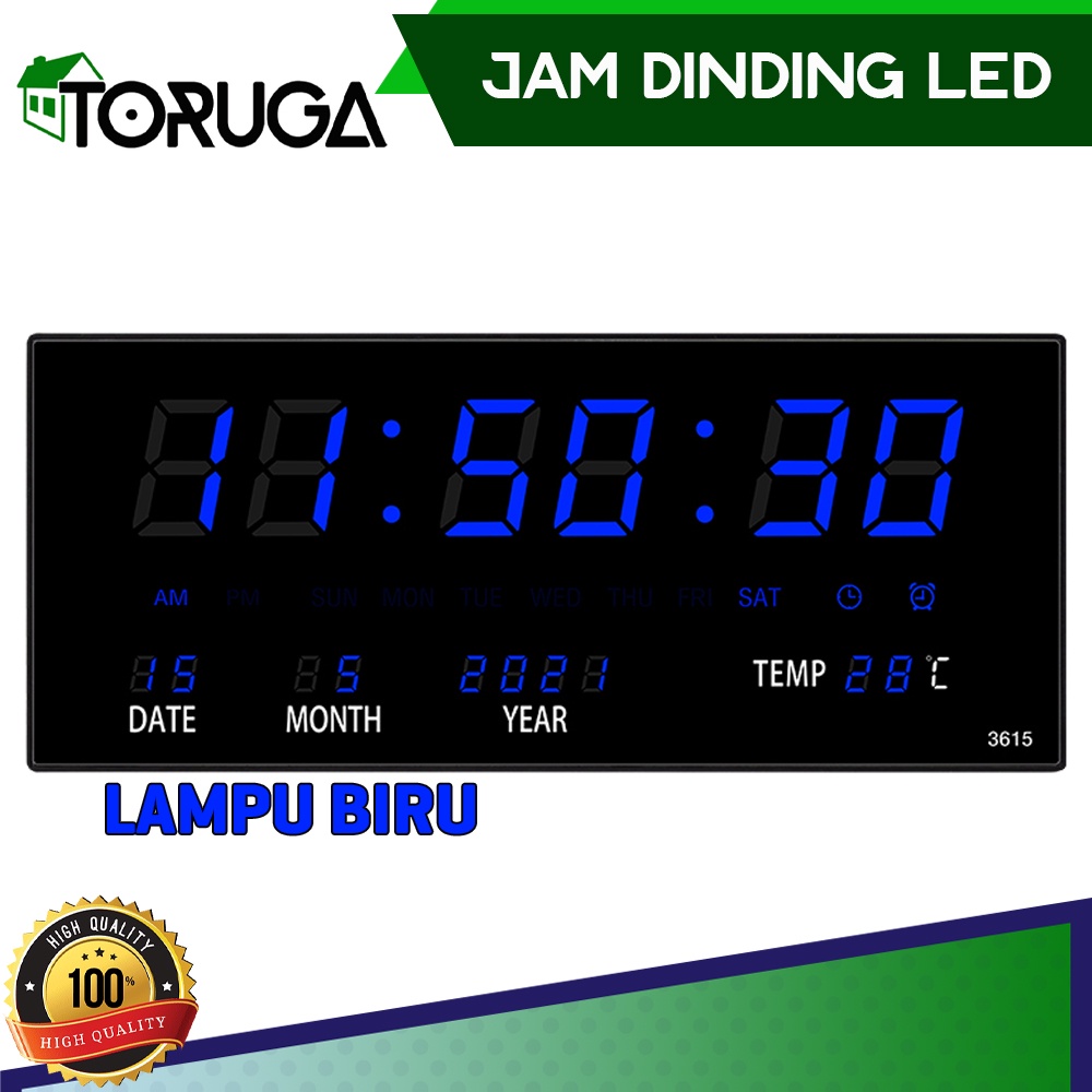 Jam Dinding Digital LED Meja Clock 3615 Merah Hijau - Fitur Kalender